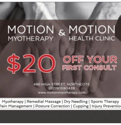 20% off Initial Clinical Myotherapy Northcote Weight Lifting